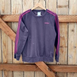 ADIDAS Crew Neck Long Sleeve Purple Activewear Purple Sweatshirt Women's Size M